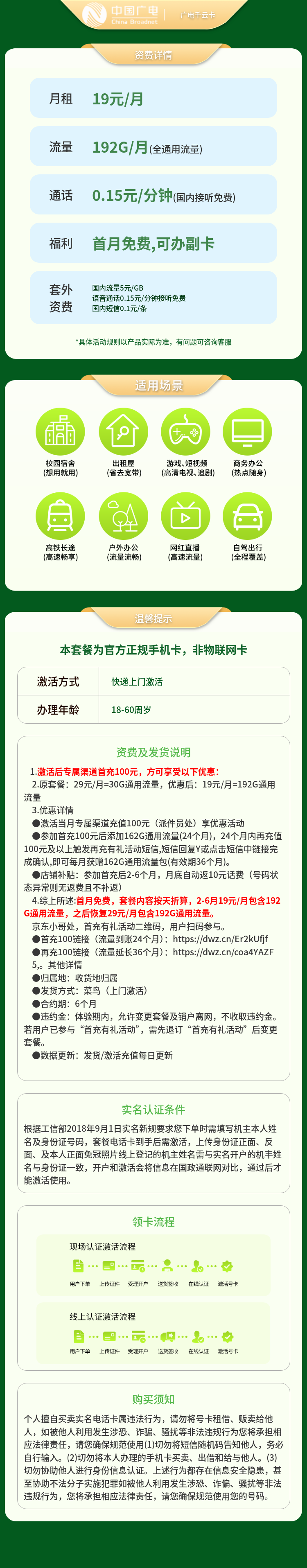 A广电千云卡19元192G【发全国】套餐详情图
